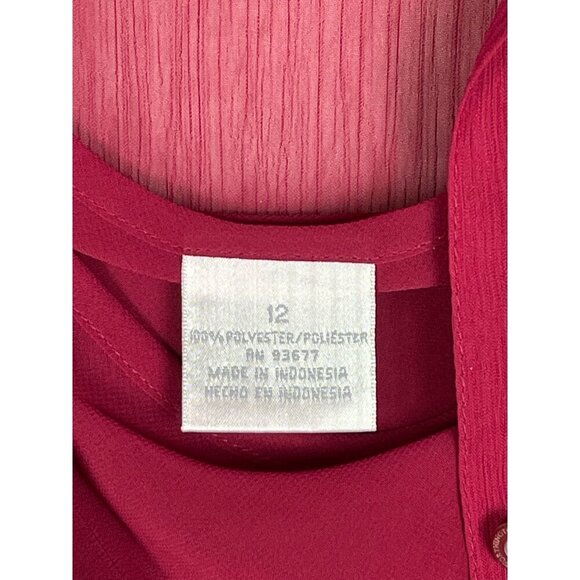 Worthington Size 12 Short Sleeve Two Piece Sheer Cardigan & Tank Top Burgundy - Picture 7 of 10